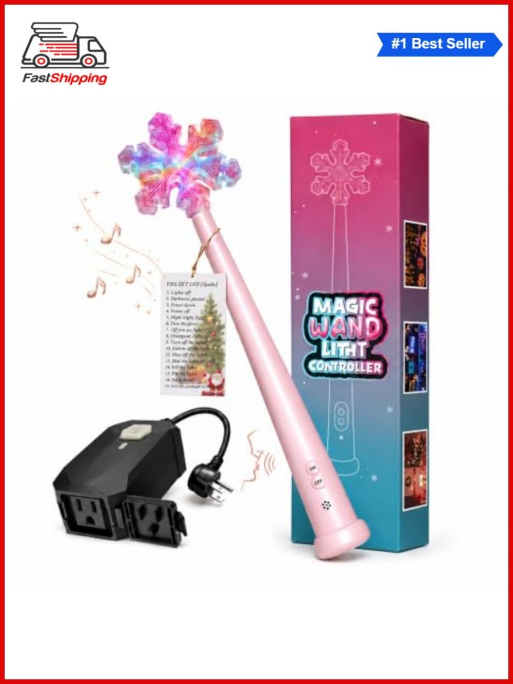 🎅 Wireless Remote Outlet Christmas Tree Lights Voice Switch Magic Wand